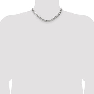 Sterling Silver Flat D/C Pave Curb Chain (Style QPCB160-16)