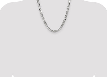 Sterling Silver Flat D/C Pave Curb Chain (Style QPCB160-22)