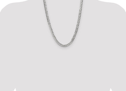 Sterling Silver Flat D/C Pave Curb Chain (Style QPCB160-24)