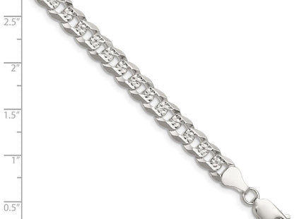 Sterling Silver Flat D/C Pave Curb Chain (Style QPCB160-8)