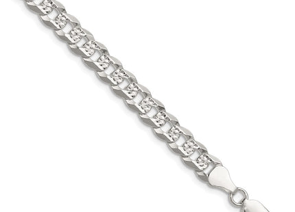 Sterling Silver Flat D/C Pave Curb Chain (Style QPCB160-8)