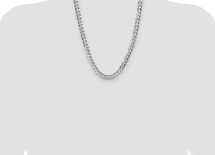 Sterling Silver Flat D/C Pave Curb Chain (Style QPCB180-24)