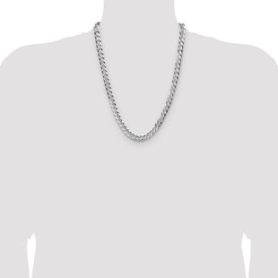 Sterling Silver Flat D/C Pave Curb Chain (Style QPCB180-24)