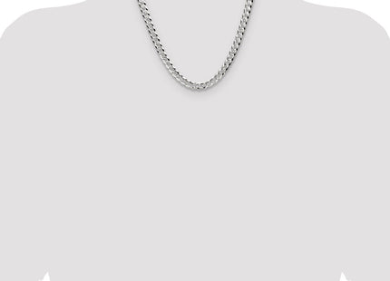 Sterling Silver Flat D/C Pave Curb Chain (Style QPCB200-20)