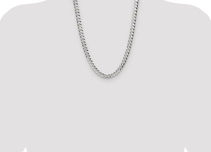 Sterling Silver Flat D/C Pave Curb Chain (Style QPCB200-24)