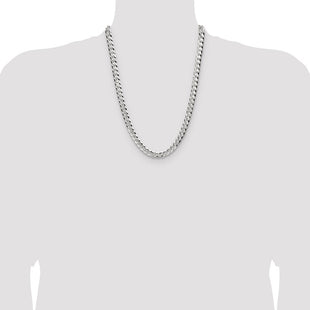 Sterling Silver Flat D/C Pave Curb Chain (Style QPCB200-24)