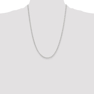 Sterling Silver Polished Paperclip Chain (Style QPCL060-24)