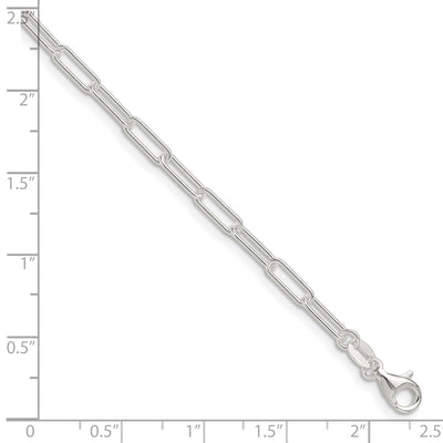 Sterling Silver Polished Paperclip Bracelet, 7 x 3.15mm