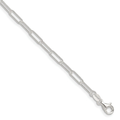 Sterling Silver Polished Paperclip Bracelet, 7 x 3.15mm