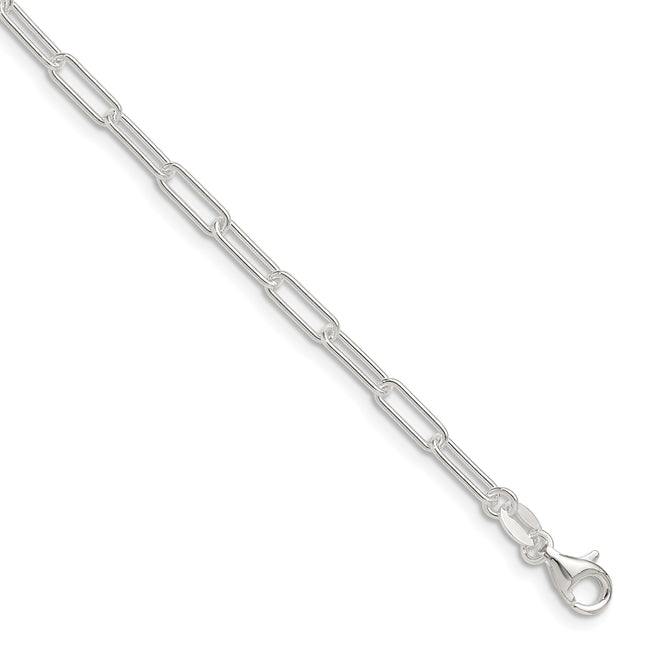 Sterling Silver Polished Paperclip Bracelet, 7 x 3.15mm