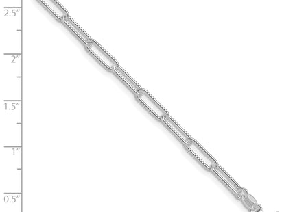 Sterling Silver Rhodium-plated Polished Elongated Cable Bracelet
