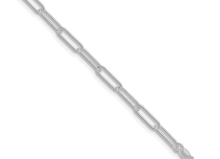 Sterling Silver Rhodium-plated Polished Elongated Cable Bracelet