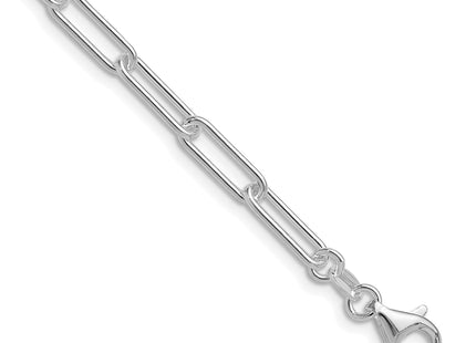 Sterling Silver Rhodium-plated Polished Paperclip Chain, 16 x 4.5mm