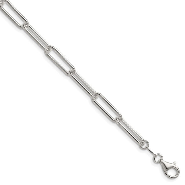 Sterling Silver Polished Paperclip Chain, 16 x 5.5mm
