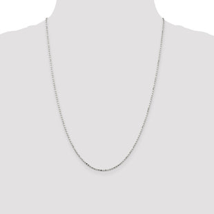 Sterling Silver Fancy Beaded Chain (Style QPE12-24)
