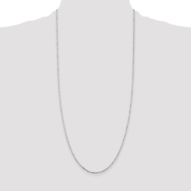 Sterling Silver Fancy Beaded Chain, 18 x 1.5mm