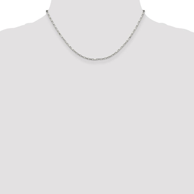 Sterling Silver Elongated Box Chain, 16 x 1.65mm