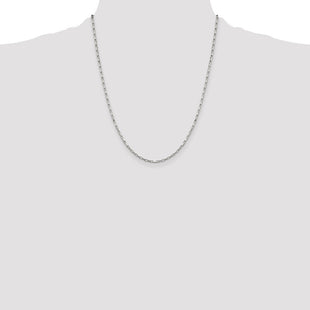 Sterling Silver Elongated Box Chain (Style QPE13-22)