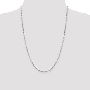 Sterling Silver Elongated Box Chain (Style QPE13-24)
