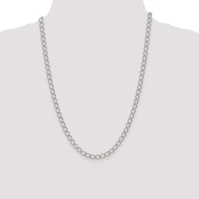 Sterling Silver Fancy Open Curb Bracelet