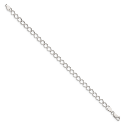 Sterling Silver Fancy Open Curb Bracelet
