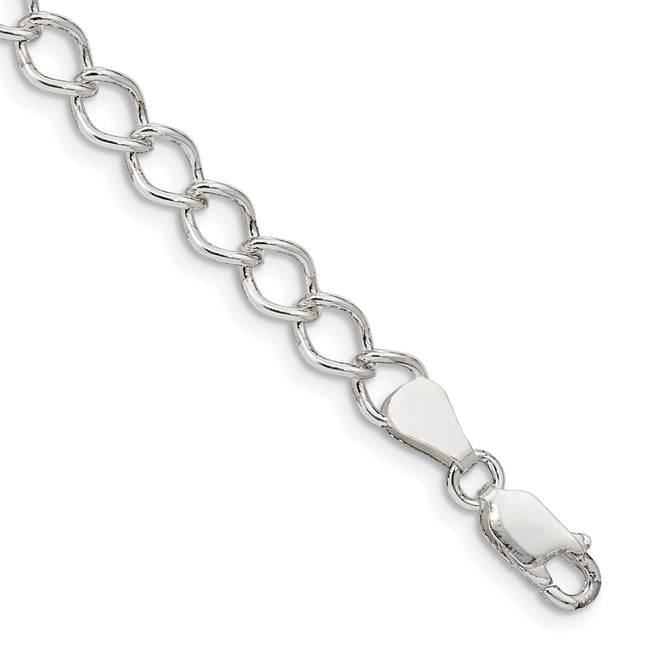 Sterling Silver Fancy Open Curb Bracelet