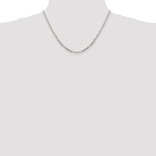 Sterling Silver Diamond-cut Forzantine Cable Chain (Style QPE15-18)