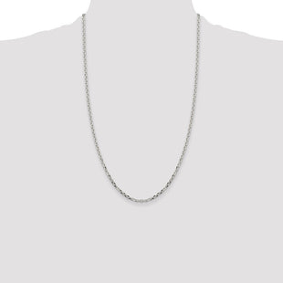 Sterling Silver Diamond-cut Forzantine Cable Chain (Style QPE15-26)