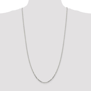 Sterling Silver Diamond-cut Forzantine Cable Chain (Style QPE15-30)