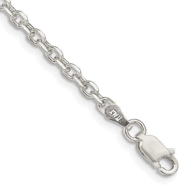 Sterling Silver Diamond-cut Forzantine Cable Bracelet