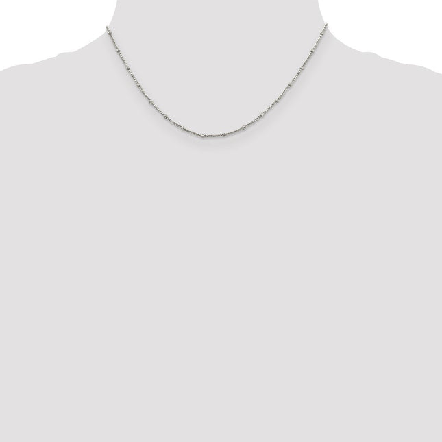 Sterling Silver Fancy Beaded Box Chain