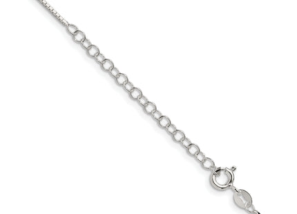 Sterling Silver . Mirror Box Chain w/2in ext., 20 x 1mm