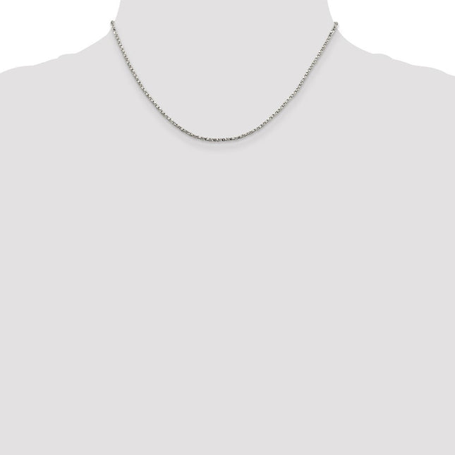 Sterling Silver Twisted Box Chain, 16 x 1.75mm