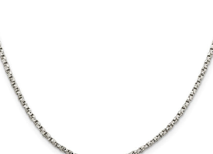 Sterling silver box link chain, alternate view