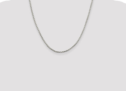 Sterling silver box link chain, further view