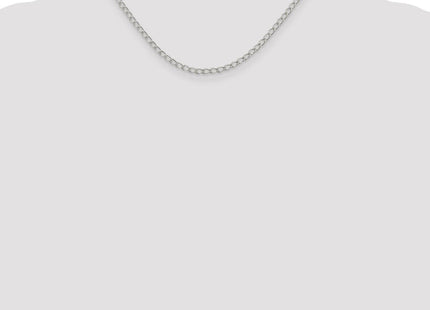 Sterling Silver Half Round Wire Open Curb Chain (Style QPE32-16)