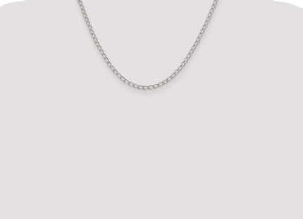 Sterling Silver Half Round Wire Open Curb Chain (Style QPE32-18)