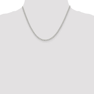 Sterling Silver Half Round Wire Open Curb Chain (Style QPE32-18)