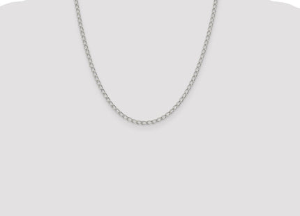 Sterling Silver Half Round Wire Open Curb Chain (Style QPE32-20)