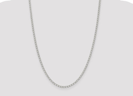 Sterling Silver Half Round Wire Open Curb Chain (Style QPE32-24)