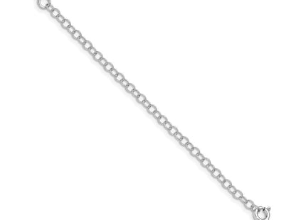 Sterling Silver Rhodium-plated . Mirror Box Chain w/4in ext. (Style QPE33RH-22)
