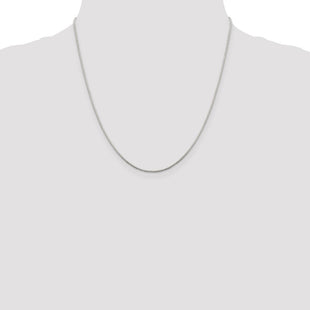 Sterling Silver . 8 Sided Diamond-cut Mirror Box Chain (Style QPE36-20)