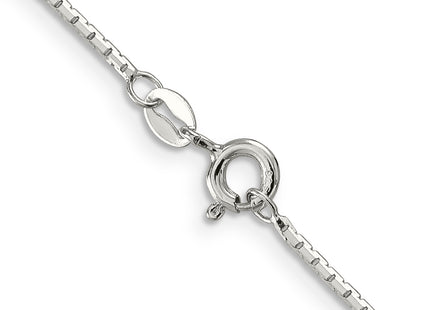 Sterling Silver . 8 Sided Diamond-cut Mirror Box Chain, 18 x 1.2mm
