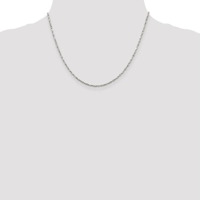 Sterling Silver Twisted Serpentine Chain, 16 x 1.8mm