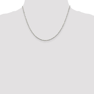 Sterling Silver Twisted Serpentine Chain (Style QPE40-18)