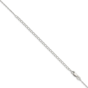 Sterling Silver Flat Oval Cable Chain w/4in ext. (Style QPE44E-22)