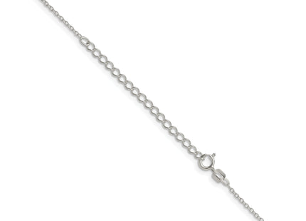 Sterling Silver Forzantine Cable Chain w/2in ext., 20 x 1.1mm