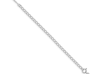 Sterling Silver Rhodium-plated Forzantine Cable Chain w/4in ext. (Style QPE45RH-22)