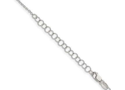 Sterling Silver Diamond-cut Forzantine Cable Chain w/2in ext. (Style QPE47E-18)