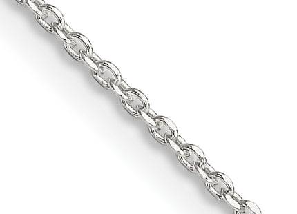Sterling Silver Diamond-cut Forzantine Cable Chain w/2in ext., 20 x 1.25mm